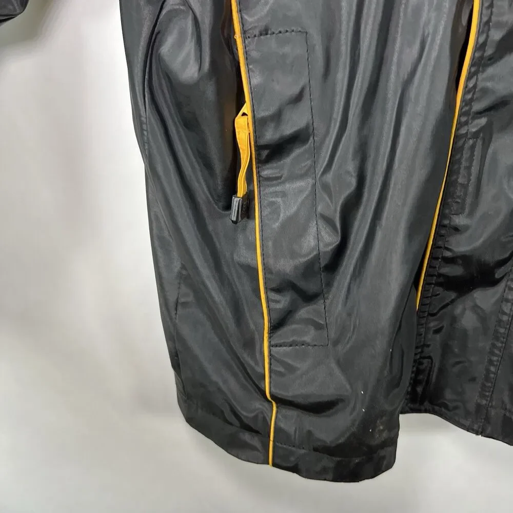 Missouri Tigers Full Zip Hooded Vinyl Jacket Youth Boys Large 12-14 Black Essex